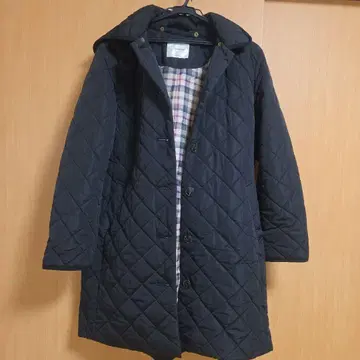 골든 베어 여성용 퀼팅 코트 후드 부착 LL 블랙