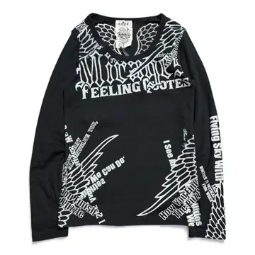 Glitz text graphic LS tee archive Y2K