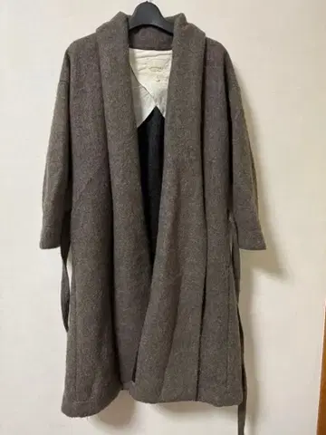 선밸리 울 혼방 로브 코트 겉옷 모카