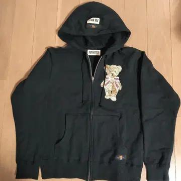 PINK HOUSE 곰돌이 자수 맨투맨지 블랙 후드티 (새상품, 보관품)