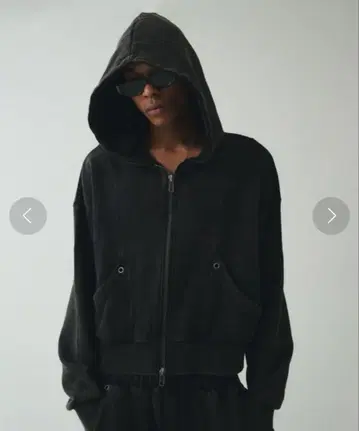 ANDER HUNK 숏 더블 지퍼 후드티