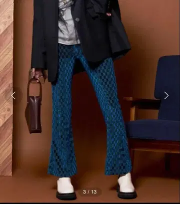 MAISON SPECIAL 벨로아 체크 팬츠