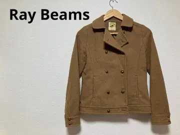 Ray BEAMS 더블 브레스트 피 코트 카멜