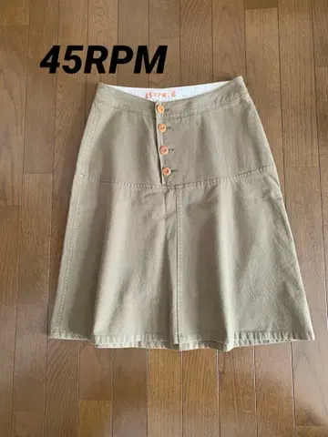 45RPM 플레어 스커트 울 면 혼방