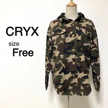 CRYX 모자이크 패턴 후드 탈부착 가능 코튼 자켓