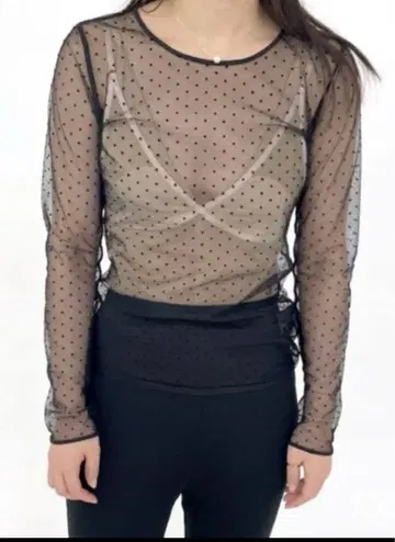 EDIT.FOR LULU 도트 튤 상의