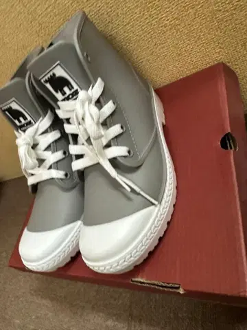 그레이 하이컷 레인 신발