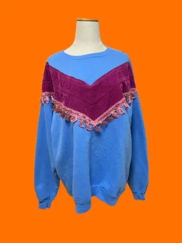 구제 의류 리메이크 맨투맨 프린지