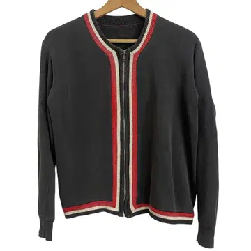 60's 빈티지 집업 라인 맨투맨 블랙 TALON