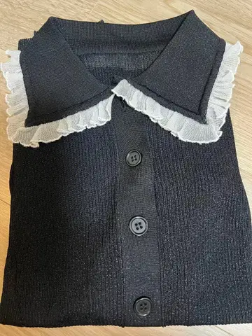 machatt 프릴 칼라 리브 니트