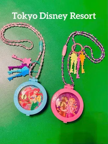 디즈니 아리엘과 라푼젤 세트 빛나는 목걸이 컴팩트 완구