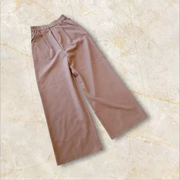 와이드 팬츠 하의 M 사이즈 허리밴딩 카키