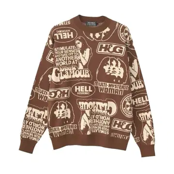 [ 새상품급 ] 24AW SUPER HYS 패턴 자카드 스웨터 브라운 M