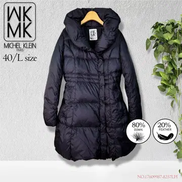 MICHEL KLEIN 다운 코트 볼륨 옷깃 블랙 40 A라인 방한