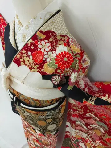 [ WA-Modern ] 순수 실크 교유젠 후리소데 7점 풀세트