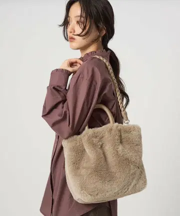 인조 모피 백 UNITED ARROWS 모카