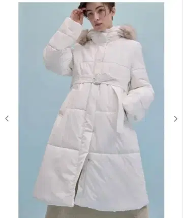 메인 A라인 라이트 써모 롱 코트 화이트 M