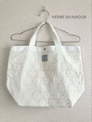 [ 새상품급 ] HERBE DE'AMOUR 레이스 토트백 엘르 드 아모르