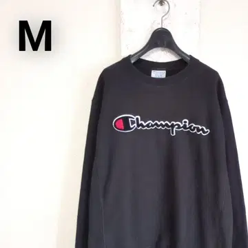 구제 Champion 리버스 위브 맨투맨 블랙 M 파일 로고