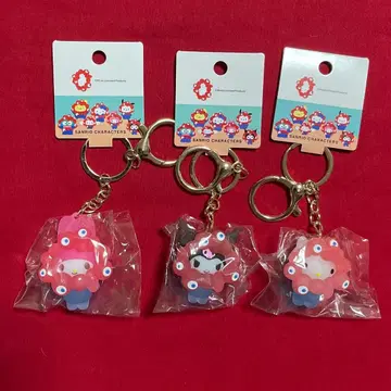만박 미야쿠미야쿠 산리오 입체 마스코트 클리어 컬러 키링 3종 새상품