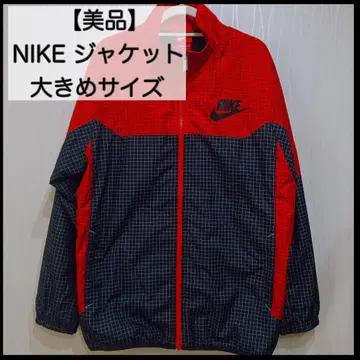 NIKE 체크 무늬 자켓 빨간색 네이비 빅 사이즈