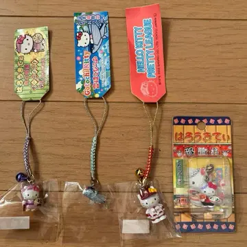 산리오 키티 고토치 끈 지퍼 마스코트 4개 세트