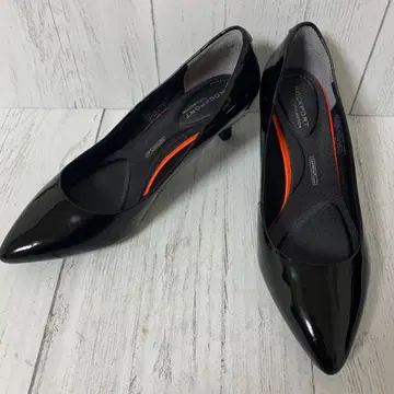 [ 새상품급 ] ROCKPORT 스틸레토 에나멜 펌프스 블랙 22.5cm