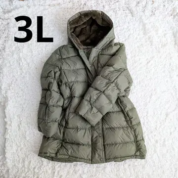 [ 빅 사이즈 3L ] 롱 다운 자켓 경량 카키 올리브 그린