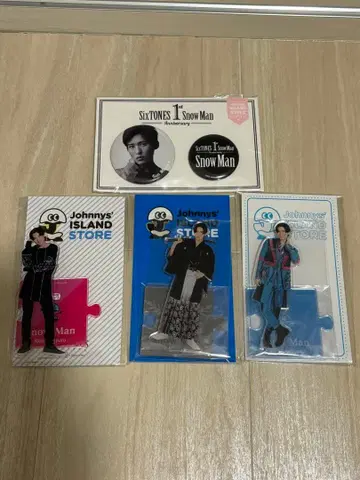 Snow Man 메구로 렌 아크릴 스탠드 캔뱃지 4종 세트