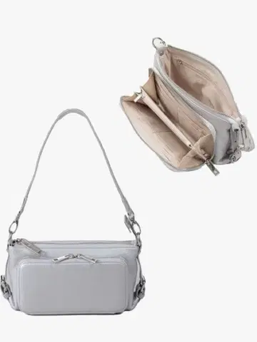 QUAY 숄더백 지갑 미니백 천연 가죽 실버