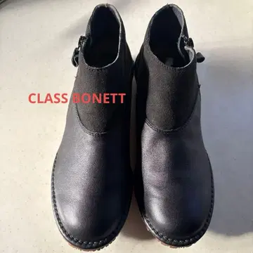 새상품 [ CLASS BONETT ] 앵클 숏부츠 블랙 24.5 3E