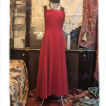 스팽글 헴 롱 드레스