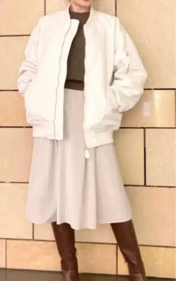 PLST 오버 사이즈 MA-1 블루종 화이트