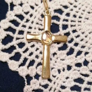 [ 프랑스 앤티크 ] 로사리오 크로스 골드 목걸이
