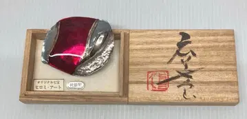 [ 히로미 아트 ] 오리지널 칠보 브로치 순은제 나무 상자 포함 공예품