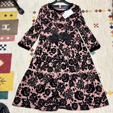 엠즈 그레이시 블랙 장미 무늬 롱 원피스 새상품