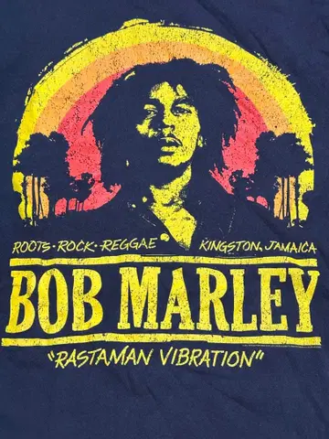 레게 밥 마리 T셔츠 XL 네이비 XL