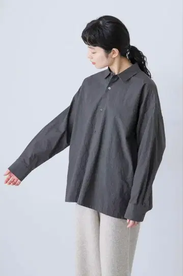 카구레 코튼 레귤러 카라 박스 셔츠