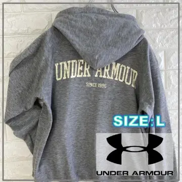 언더아머 데미지 로고 디자인 그레이 후드티 L 4410