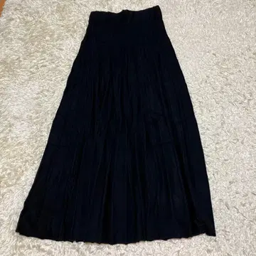 니트 플리츠 롱 스커트