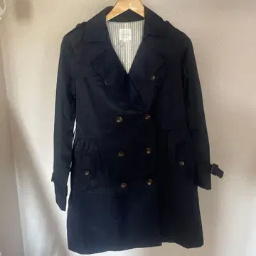 grove 네이비 트렌치코트 더블 브레스트