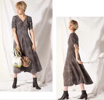 FRAY I.D 도트 무늬 롱 원피스