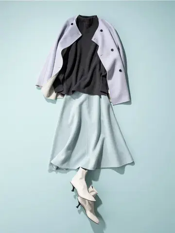 미사용 22AW 띠어리 럭스 캐시미어 혼방 A라인 스커트