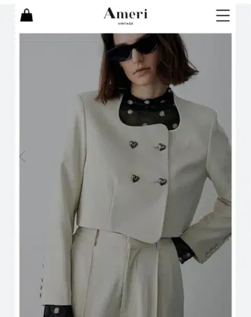 Ameri Vintage 아이보리 크롭 자켓