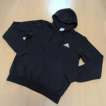 adidas 블랙 후드 부착 속기모 후드티 L 사이즈