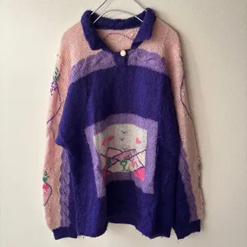 [ USED ] 빈티지 파스텔 폼폼 니트