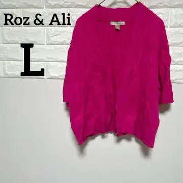 [ Roz & Ali ] L 반팔 가디건 핑크 크롭 기장