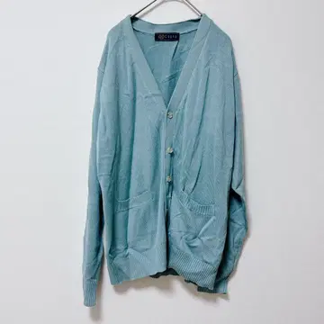 큐팝 [L] 니트 가디건 / 얇은 소재 V넥 긴팔 면 가을/겨울 심플