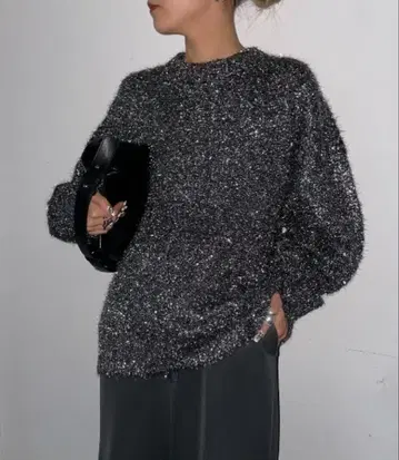 택 포함 새상품 라메 니트