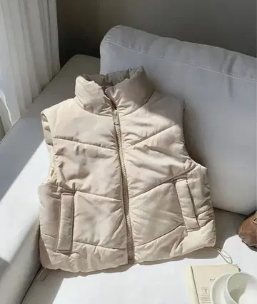 성숙/러블리 베이지 퀼팅 다운 베스트